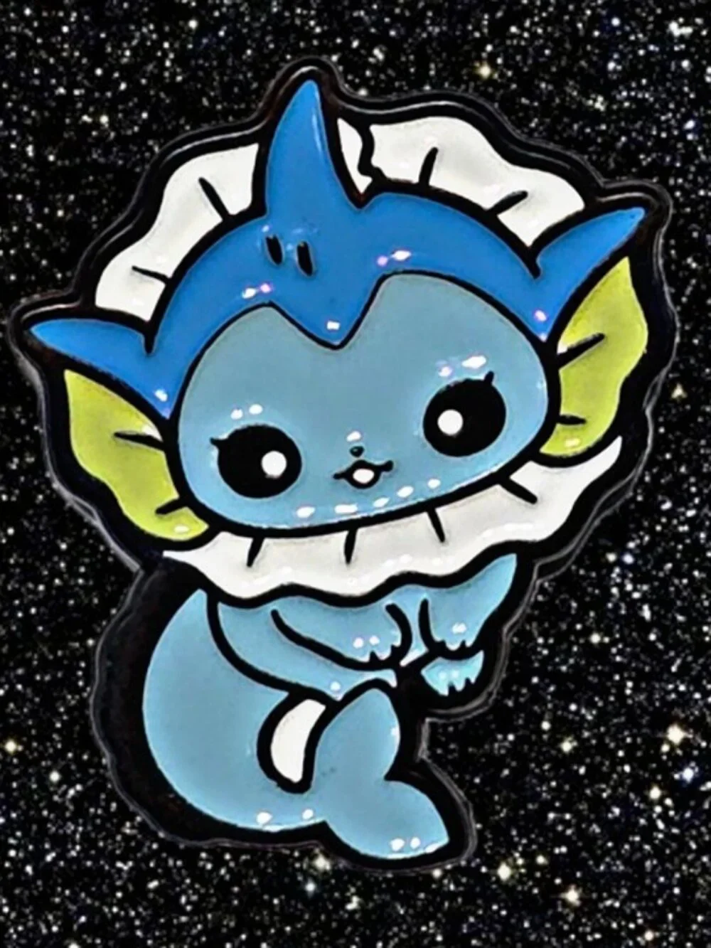 Adorable Chibi Vaporeon Pokémon Enamel Pin – Kawaii Water-Type Collectible! - Picture 1 of 4
